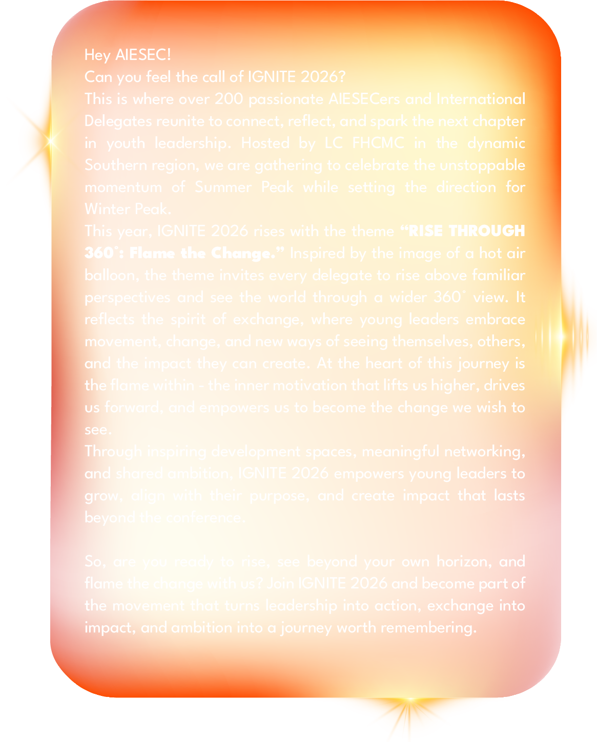 Lời chào IGNITE 2026